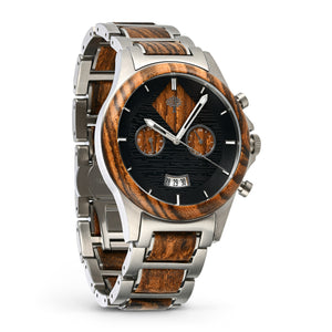 The Dawson Wood Watch -316L Stainless x Gold Sandalwood