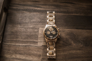 The Dawson Wood Watch -Rose Gold Stainless x Zebrawood