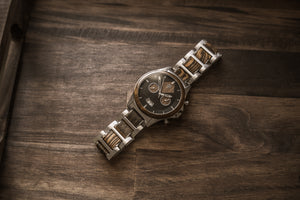 The Dawson Wood Watch -316L Stainless x Gold Sandalwood