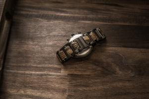 The Dawson Wood Watch -Black Stainless x Gold Sandalwood