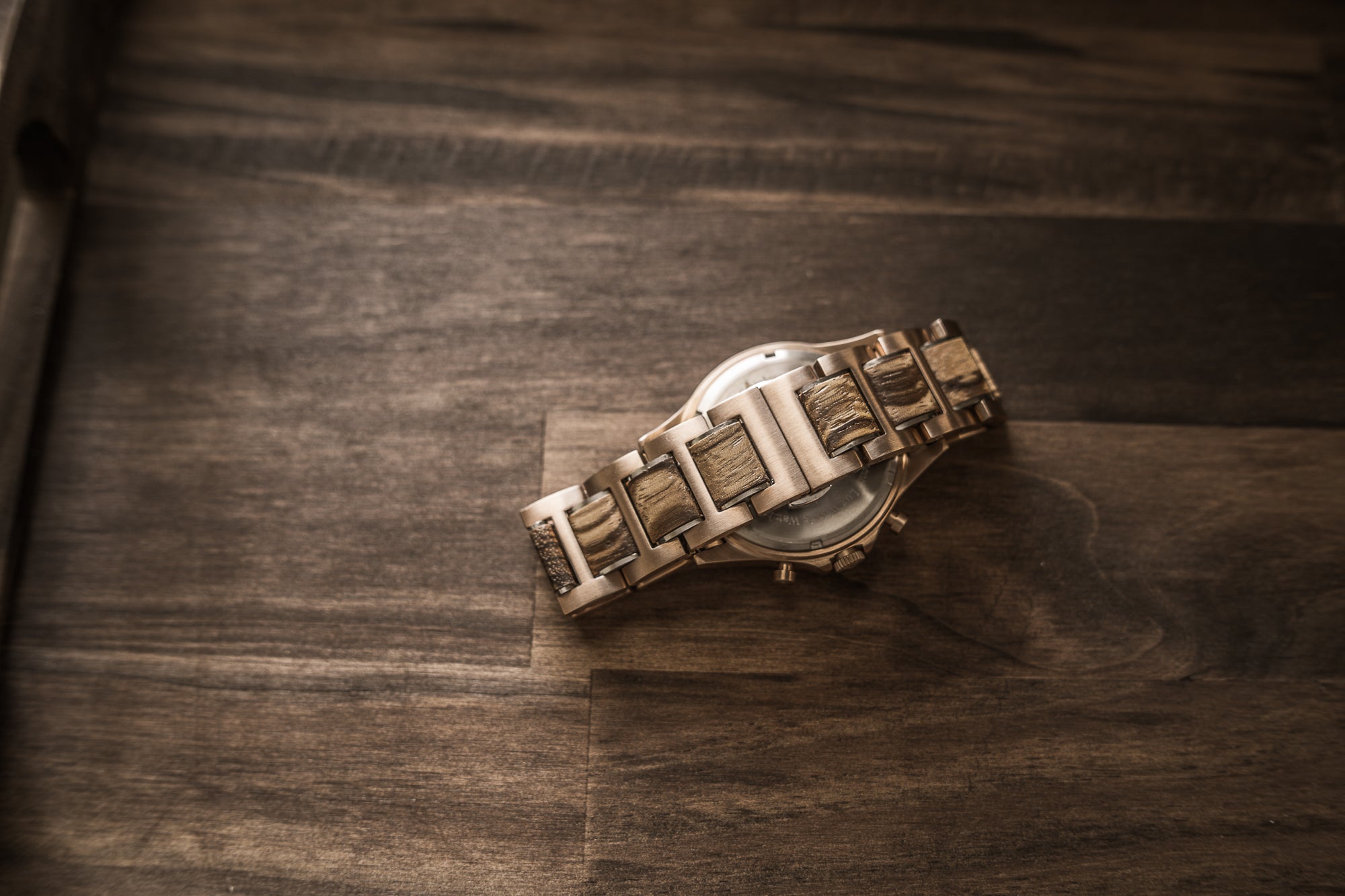 The Dawson Wood Watch -Rose Gold Stainless x Zebrawood