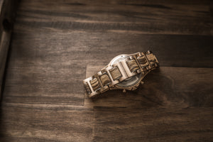 The Dawson Wood Watch -Rose Gold Stainless x Zebrawood