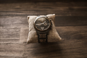 The Dawson Wood Watch -Black Stainless x Gold Sandalwood