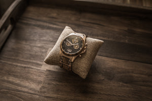 The Dawson Wood Watch -Rose Gold Stainless x Zebrawood