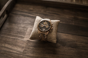 The Dawson Wood Watch -Rose Gold Stainless x Zebrawood