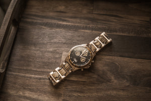 The Dawson Wood Watch -Rose Gold Stainless x Zebrawood